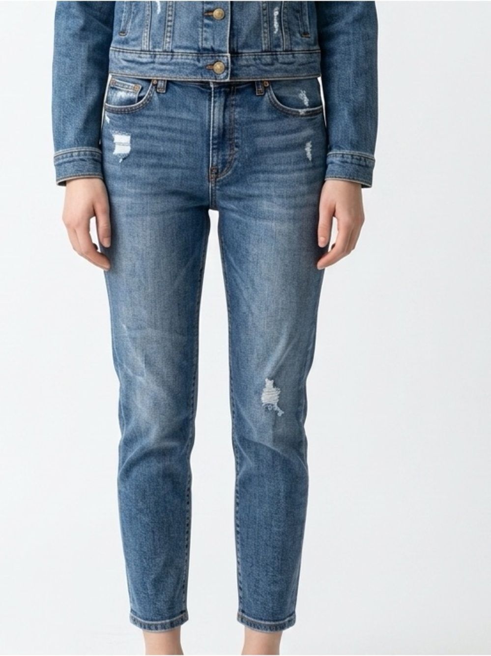 STS BLUE | Classic Blue Distressed Christy High-Rise Ankle Jeans Women’s Size 30